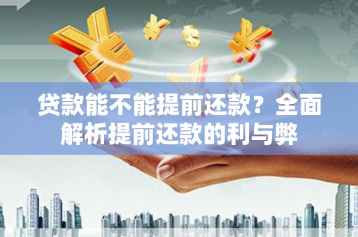 治多贷款能不能提前还款？全面解析提前还款的利与弊
