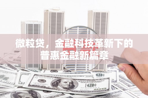 治多微粒贷，金融科技革新下的普惠金融新篇章