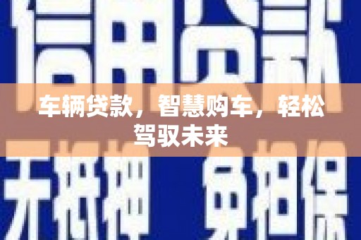 治多车辆贷款，智慧购车，轻松驾驭未来