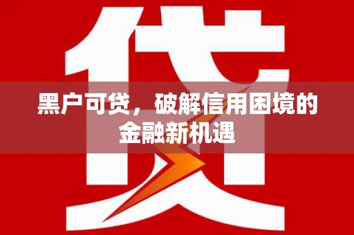 治多黑户可贷，破解信用困境的金融新机遇