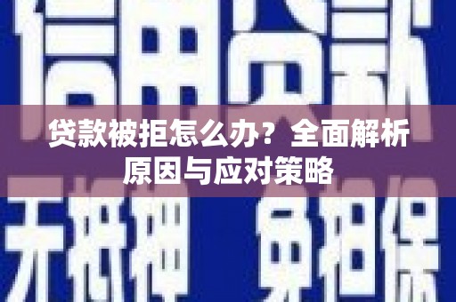 治多贷款被拒怎么办？全面解析原因与应对策略